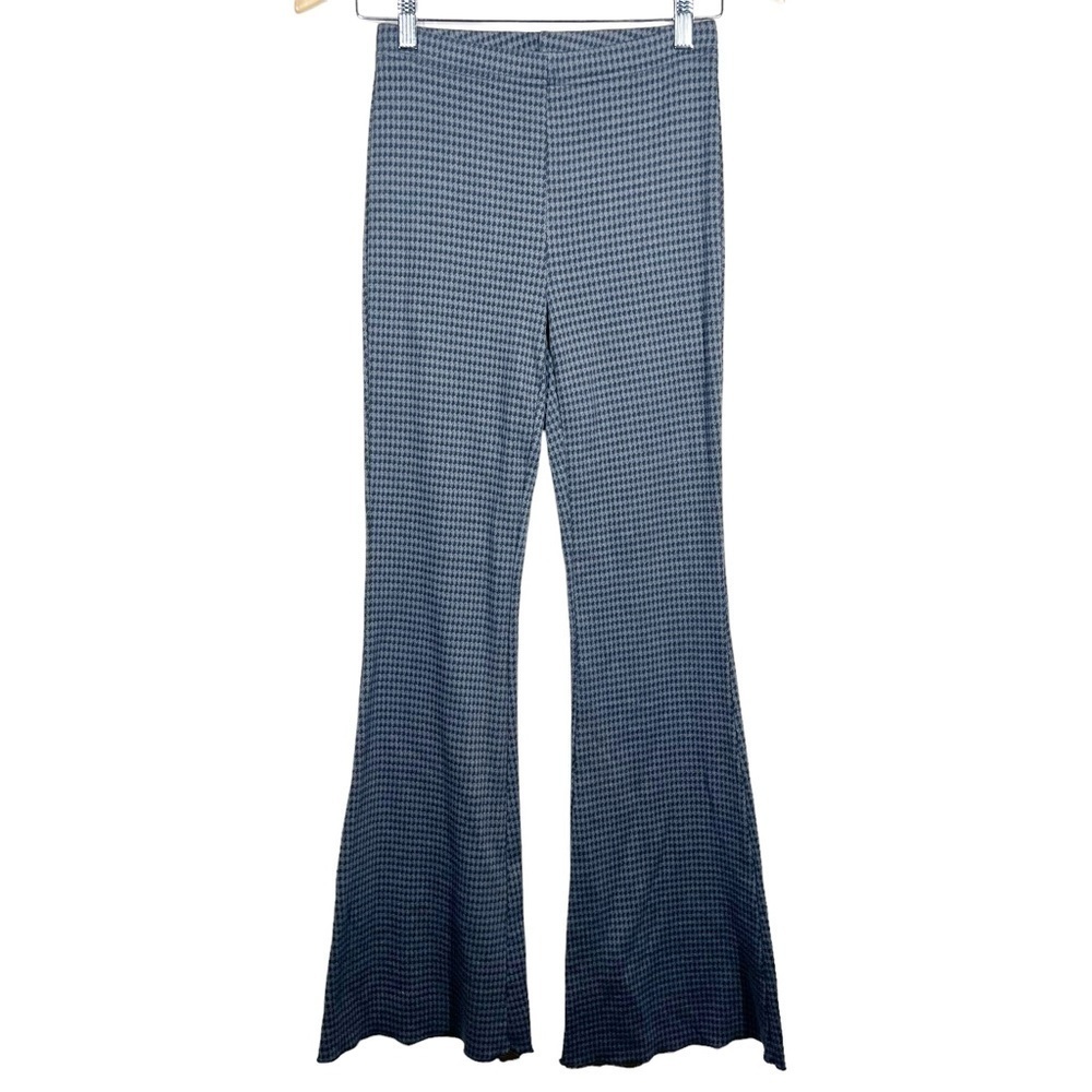 Aerie American Eagle Gray Houndstooth Flare Pull On Pants Womens Size XS